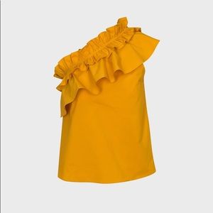 NWT ONE SHOULDER RUFFLE TOP By 7 for all mankind